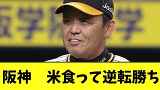 阪神　米食ってるから米食ってない中日に余裕の逆転勝ち【2chなんj反応】