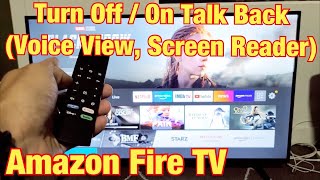 Amazon Fire TV: How to Turn OFF/ON Talk Back (aka Screen Reader, Voice Reader, Voice View, etc.