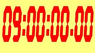 9 hour Stopwatch 540 minutes Stopwatch with Yellow Background and Red Digits