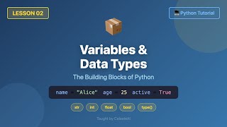 Python Tutorial for Beginners #2 - Variables & Data Types (str, int, float, bool)