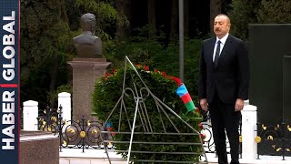 Aliyev Ailesi Büyük Lider Haydar Aliyev'in Mezarına Çelenk Bıraktı