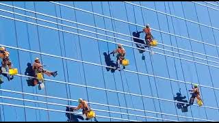 glass cleaning in Dubai highest building