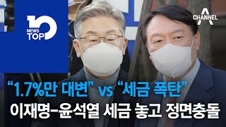 “1.7%만 대변” vs “세금 폭탄”…이재명-윤석열 세금 놓고 정면충돌