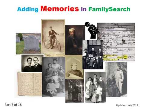 7. Adding Memories In FamilySearch Tree - Judy Sharp - YouTube