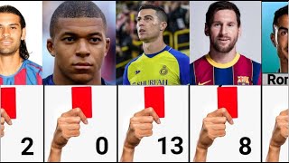 Number Of RED CARDS Of Famous Footballers | Red Card Of Famous Football Players
