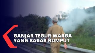 Bahaya Asap Pembakaran Ilalang Bisa Sebabkan Kecelakaan, Ganjar Pranowo Tegur Warga di Pinggir Tol!