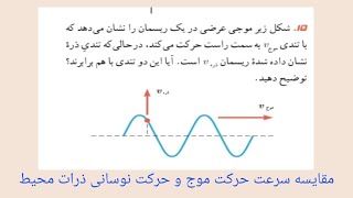 فیزیک دوازدهم:سرعت انتشار موج و سرعت نوسان ذرات هیچ ارتباطی به یکدیگر ندارند.