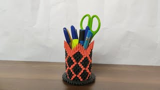 How to make 3D Origami Pen Stand | Pen Holder | DIY Tutorial