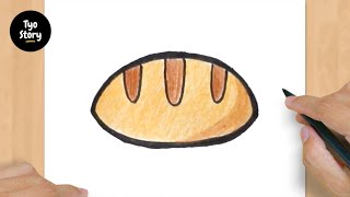 #190 How to Draw a Bread - Easy Drawing Tutorial
