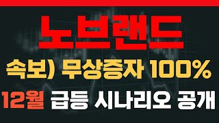 [노브랜드 주가전망]  12월 5일 노브랜드 긴급분석 100% 무상증자 확정 단기 매도 이후 주가를 견인할 핵심재료 공개  #노브랜드주가전망