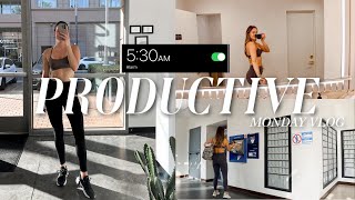 MONDAY MOTIVATION👟: 5 am morning routine, workout, grocery haul |start your week off right