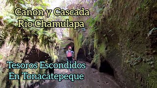 El Mini Cañon y Cascada Del Río Chamulapa en Tonacatepeque, EL SALVADOR.