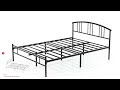 Assemble: VECELO 14 inch Full/Queen Size Bed Frame Metal Platform Mattress Foundation with headboard