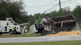 Dump Truck Rollover Uprighting and Removal. Time Lapse for quick view