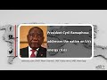 President Ramaphosa addresses the nation on SA's energy crisis