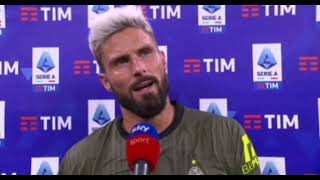Giroud:"Contento di aver giocato tutti i 90 minuti." | MILAN - BOLOGNA 2 - 0 |
