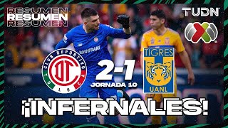 Resumen y goles | Toluca 2-1 Tigres | CL2024 - Liga Mx J10 | TUDN