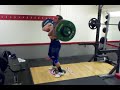 182 kg 400 lbs clean @87.5 kg bodyweight age 19