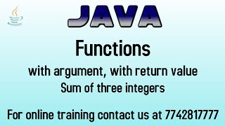 java program to add three numbers using function