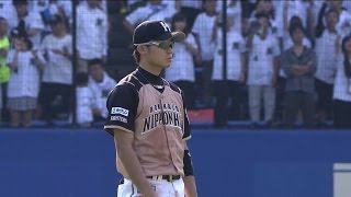 【プロ野球パ】さすが中島、な好反応！ライナーをダイレクトキャッチ  2015/10/04 M-F