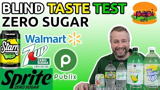 ZERO SUGAR LEMON LIME SODA TASTE TEST - Starry vs Sprite vs 7up