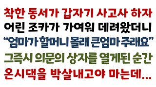 실화사연-착한동서가 갑자기 사고사 하자 어린조카가 가여워 데려왔더니 