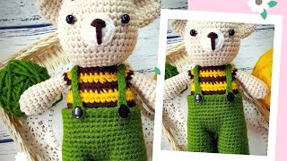 Làm một chú gấu mặc quần xanh | To crochet a bear wearing a green pants #handmade #amigurumi