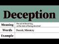 deception meaning and pronunciation