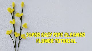 DIY Super easy pipe cleaner flowers💛🤎 | Easy Chenille wire flowers for beginners | Fuzzy flowers