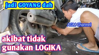 Gegara masang roda tidak menggunakan logika Roda belakang motor matic goyang