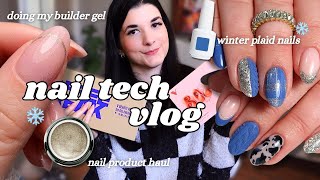 nail artist vlog 💅🏻 | structured manicure winter nails, nail product haul, my hard gel overlay