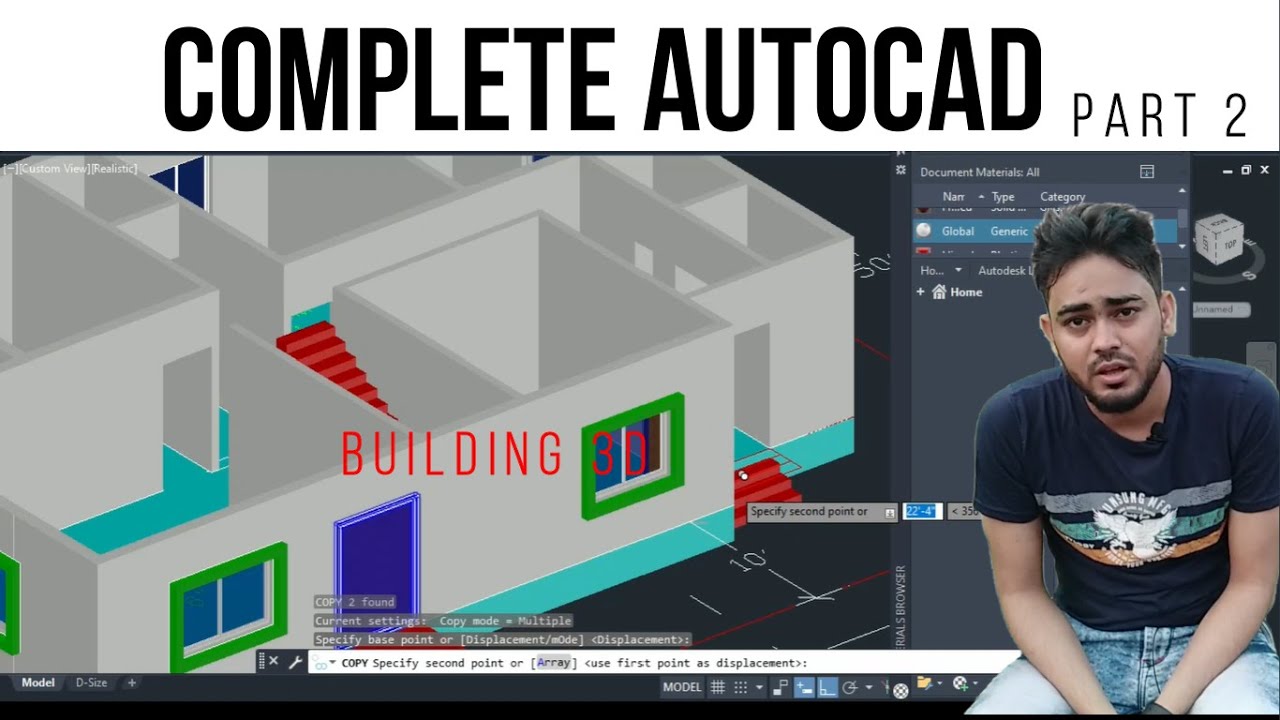 Autocad Complete Course Building Drawing 3d 3d Building Tutorial