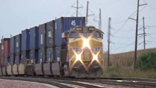 Union Pacific 2741 Leads a Long Stack/Automotive Train w/ Mid-DPU on 10/6/19