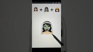 Emoji mix 👰🏻‍♀️+🧟‍♀️+👸🏻=? #shorts #emojimixart #art #drawing #ipad #funny #painting