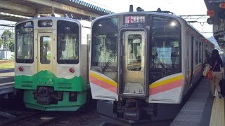 信越線E129系　直江津・黒井駅撮影（自動放送・行先表示など）