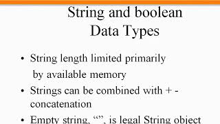 04-03 Java Building Blocks | Data Types Continued string, char, And bool