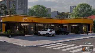 Galeria com 5 Salas Comerciais e Estacionamento - Projeto #C102