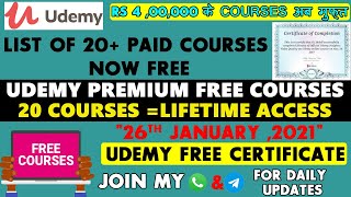 Paid Udemy Courses for Free | Udemy 20 Free Courses With Free Certificate - 100% off coupon code