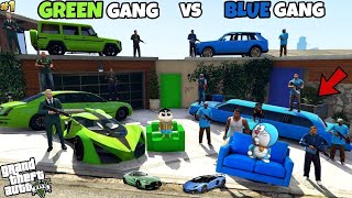 Green Gang Vs Blue Gang In GTA5 franklins green gang and shinchan blue gang in telugu in gta5 #rrt