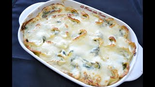 Pasta al forno. Conchiglioni ripieni con ricotta e spinaci. Ricetta facile