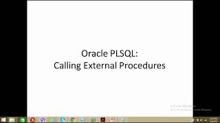 Oracle PlSql Calling External Procedures