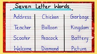 Seven Letter Words in English || 7letter words || Seven Letter Words