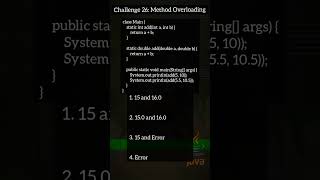 Java Challenge 26 method overloading #shorts #short