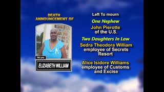 Elizabeth William ~ Long Obituary
