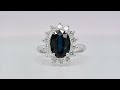 2.27 ct oval sapphire ring with 0.77 ct f vs diamonds in 18k white gold orogem jewelers