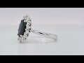 2.27 ct oval sapphire ring with 0.77 ct f vs diamonds in 18k white gold orogem jewelers