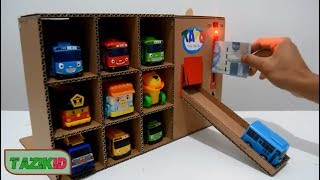 TOYS HACKS, THE AUTOMATIC MACHINE FOR SELLING TAYO CAR TOYS ONLY USE CARDBOARD BOX