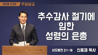 [민들레교회 주일예배 말씀] 2024. 11. 3. 추수감사 절기에 임한 성령의 은총 - 신동채 목사