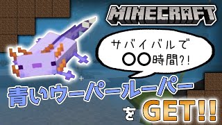 【マイクラ統合版】サバイバルで青いウーパールーパーをGET!! 所要時間は〇〇時間？！【ver.1.18.31】