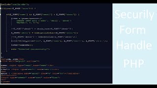 Securely Form Submit with PHP and MySQL - PHP Tutorial